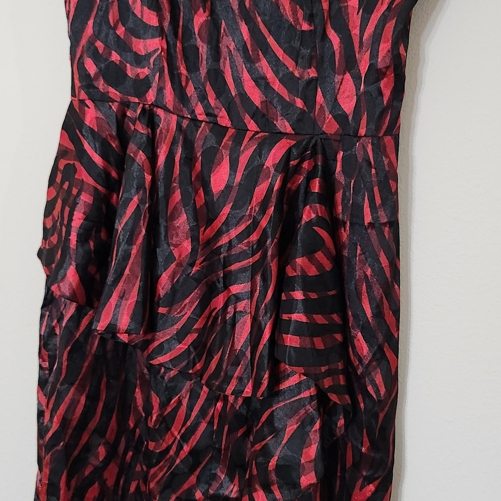 Elegant Zebra Print Midi Dress